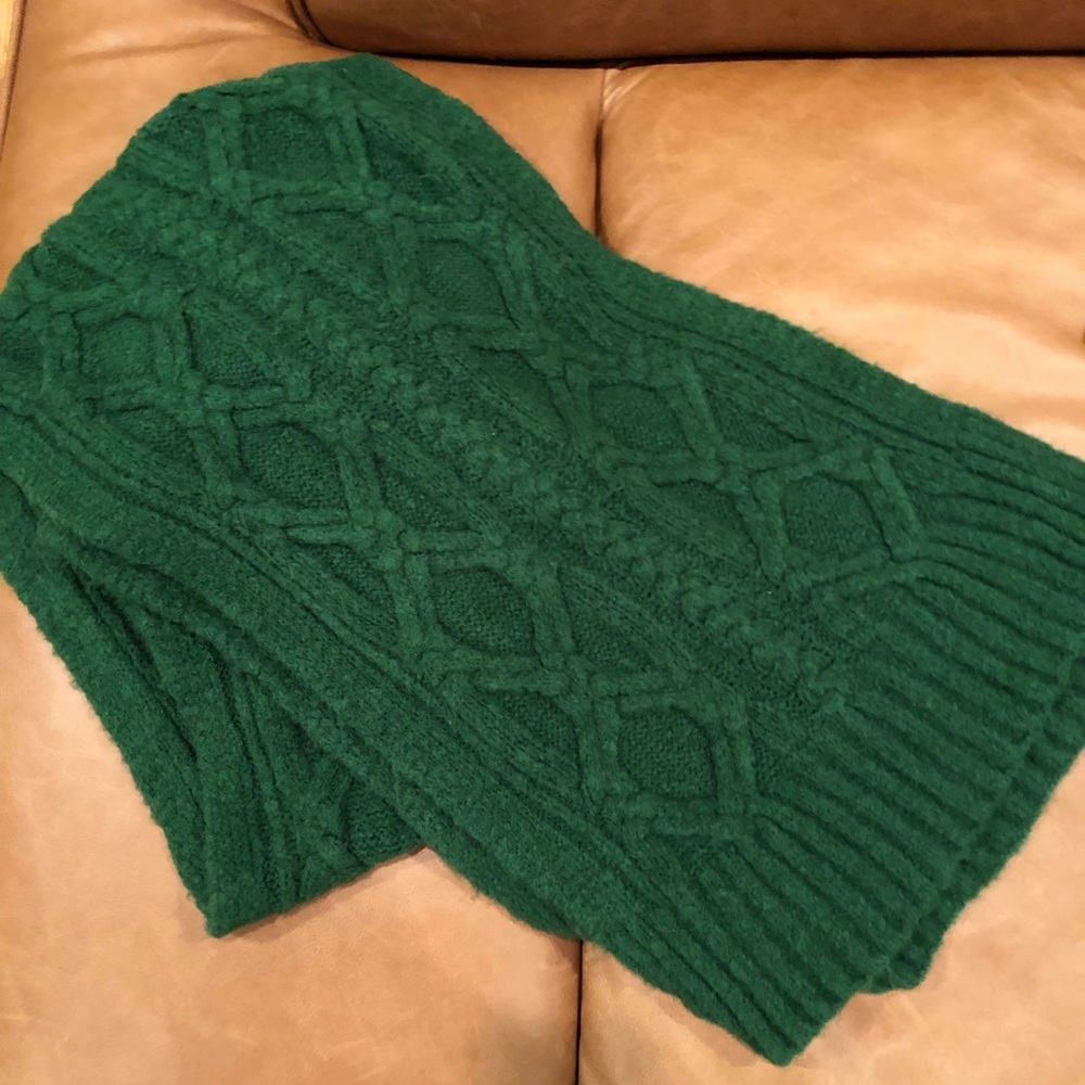 JCrew green wool oversized scarf